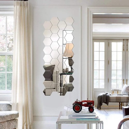 Modern hexagon mirror - mirror, wall