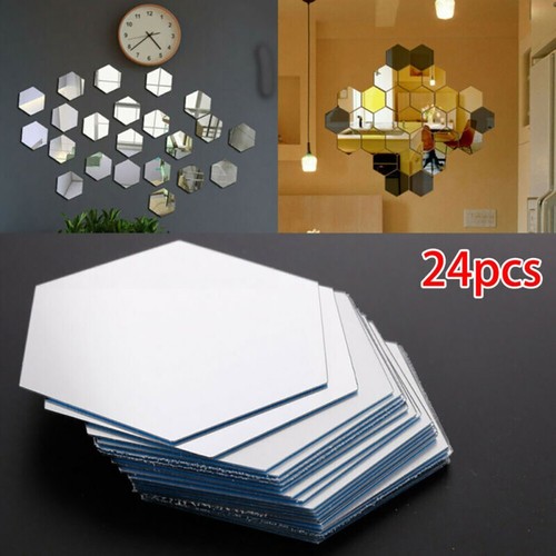 24x hexagon mirror tiles - hexagon, glass