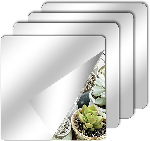 4pcs stick mirror adhesive - on, mirror,