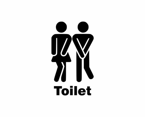 Toilet door sign - door,
