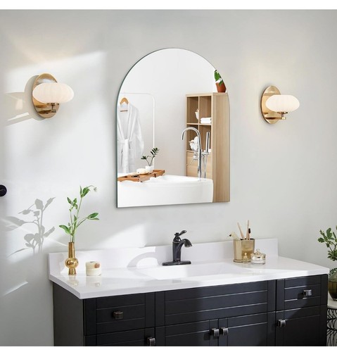 Arched mirror wall self