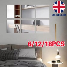 18X Mirror Tiles Wall Sticker