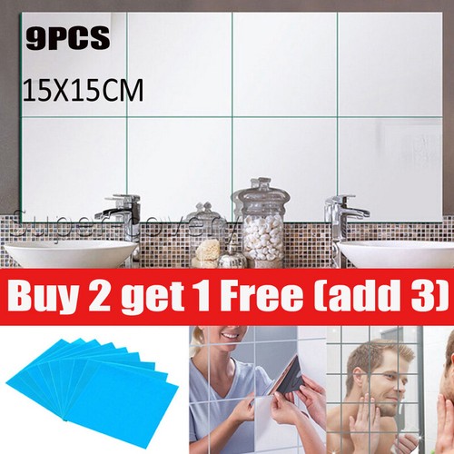 9pcs mirror tiles wall - tiles, sticker