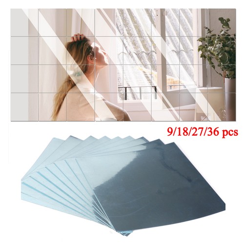 9pcs 15x15cm mirror tiles wall - 9pcs,