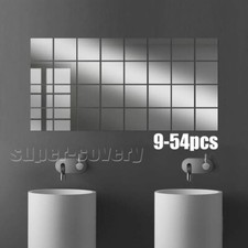 9-54Pcs Mirror Tiles Wall