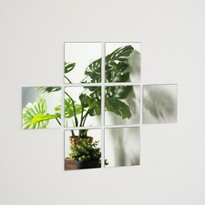 Set of 8 Glass Mirror Tiles 15